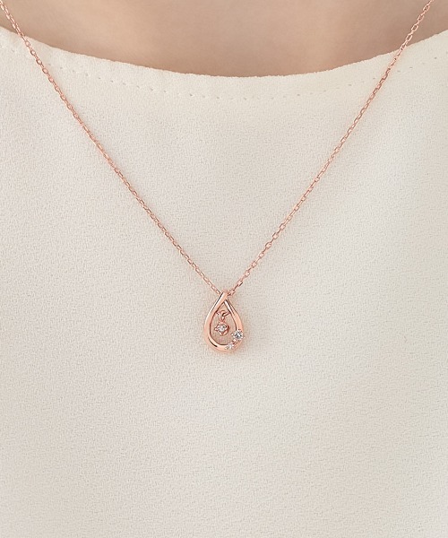 4℃（ヨンドシー） ネックレス シルバー ダイヤモンド しずく