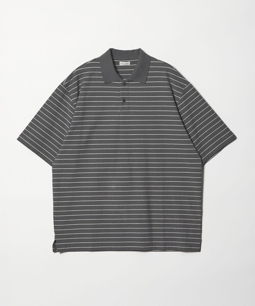 steven alan×crepuscule ポロシャツ ベージュ size1 STEVEN ALAN（スティーブンアラン） ポロシャツ ツイスト ボーダー