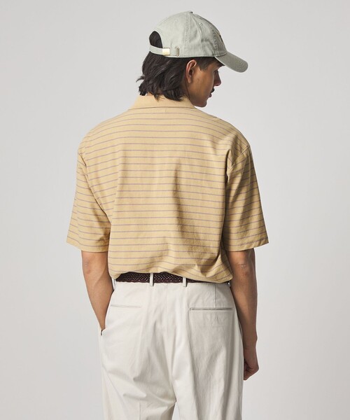steven alan×crepuscule ポロシャツ ベージュ size1 STEVEN ALAN（スティーブンアラン） ポロシャツ ツイスト ボーダー
