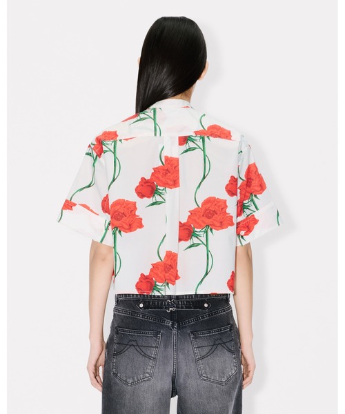 ブラウス シャツ 'KENZO Archive Rose' ショートスリーブ シャツ イン コットン ポプリン レディースの画像