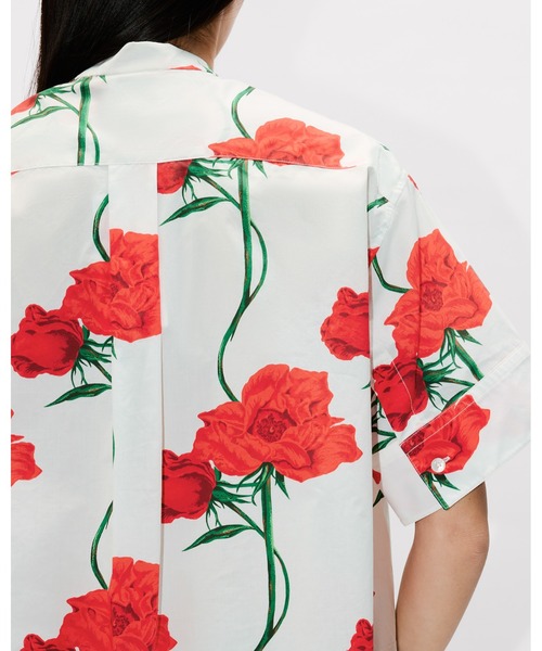 ブラウス シャツ 'KENZO Archive Rose' ショートスリーブ シャツ イン コットン ポプリン レディースの画像
