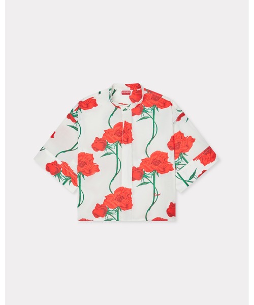 ブラウス シャツ 'KENZO Archive Rose' ショートスリーブ シャツ イン コットン ポプリン レディースの画像