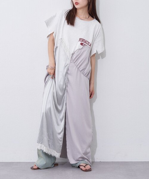 etsinta（エシンタ） ワンピース 半袖 「etsinta」リメイクサテンtee