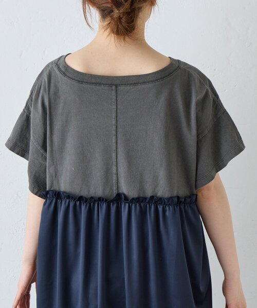 etsinta（エシンタ） ワンピース 半袖 「etsinta」リメイクサテンtee