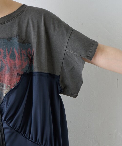 etsinta（エシンタ） ワンピース 半袖 「etsinta」リメイクサテンtee