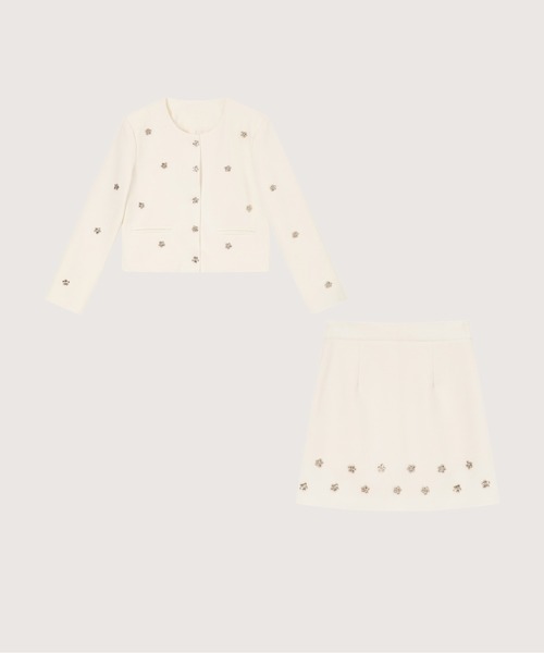 LA POMME petit（ラポミ・プチ） セットアップ Silver Flower Motif