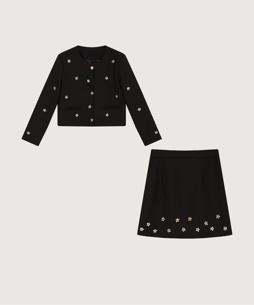 LA POMME petit（ラポミ・プチ） セットアップ Silver Flower Motif