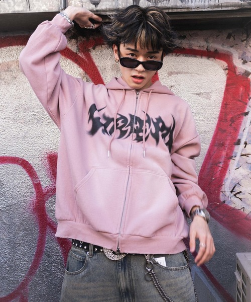 LTR DEPTH ジップアップパーカー MEDIUM ピンク メンズ : ZOZOTOWN