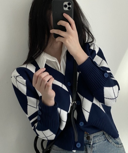 「by muni:r」 ニットカーディガン FREE グレー レディース_画像9