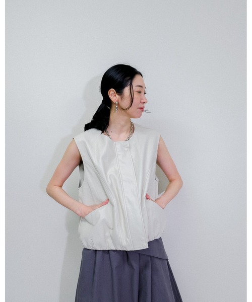 レザージャケット ライダース Fake Leather Vest レディース | Julep | 08