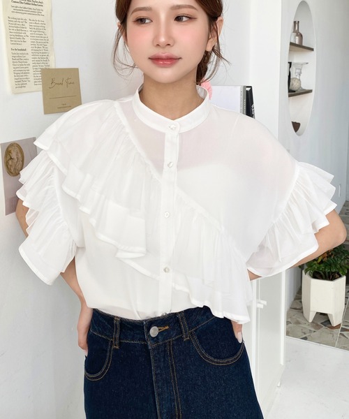 「moment+」 ノースリーブネルシャツ M ピンク レディース_画像6