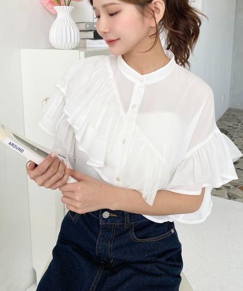 「moment+」 ノースリーブネルシャツ M ピンク レディース_画像7