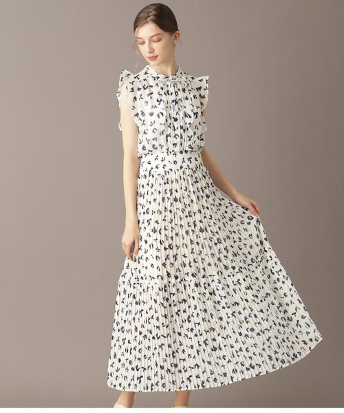 「DRESSTERIOR」 長袖ワンピース 34 ホワイト レディース_画像3