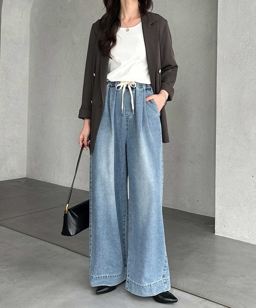 「GeeRA」 デニムパンツ MEDIUM ブラック レディース_画像8