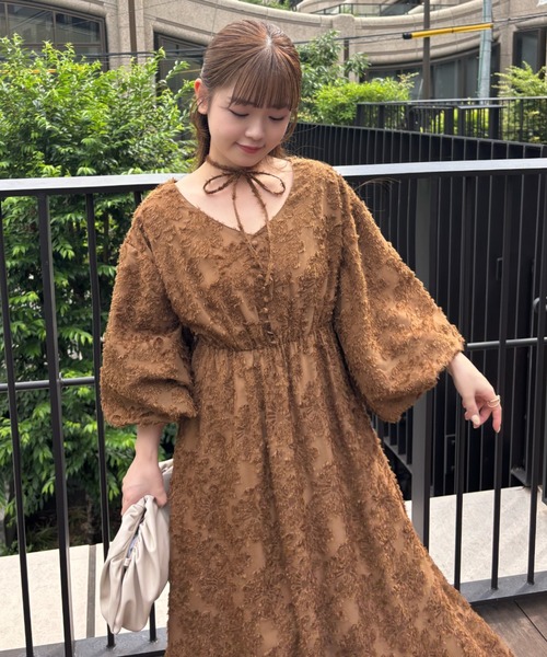 「mellowneon」 7分袖ワンピース SMALL アイボリー レディース_画像2