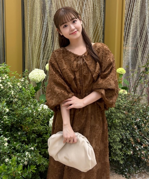 「mellowneon」 7分袖ワンピース SMALL アイボリー レディース_画像6