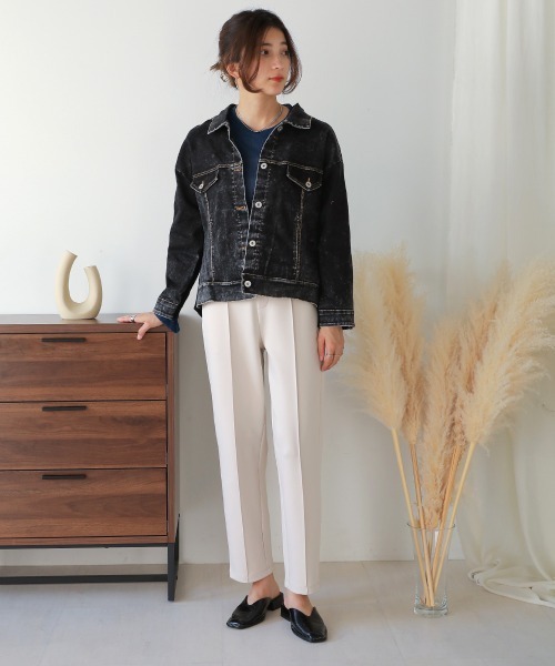 新品ダイアグラム ニットコンビデニムジャケット