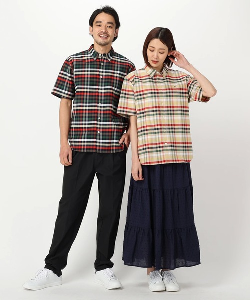 ブラウス シャツ APクラシック ハウスチェック オックス 半袖 シェアシャツ レディース メンズ Arnold Palmer ブラウス シャツ APクラシック ハウスチェック
