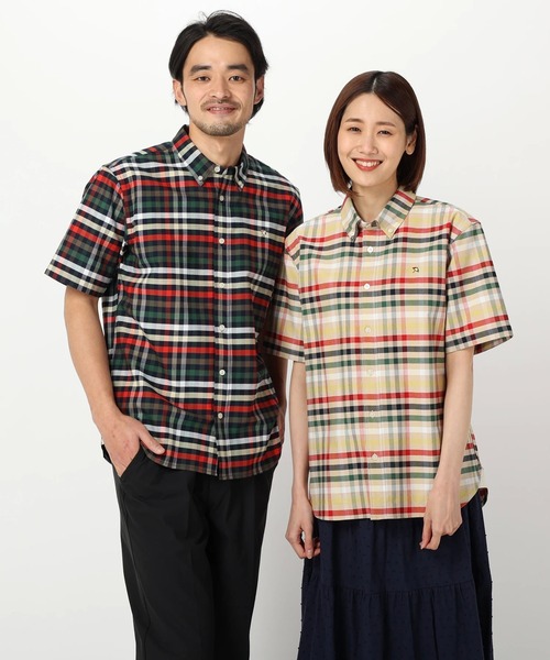 ブラウス シャツ APクラシック ハウスチェック オックス 半袖 シェアシャツ レディース メンズ Arnold Palmer ブラウス シャツ APクラシック ハウスチェック