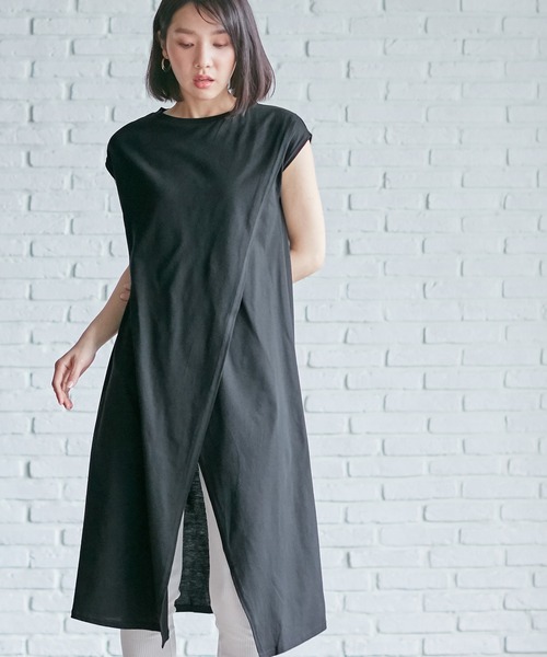 人気の贈り物が大集合 マタニティ 前スリットワンピース 授乳もできる チュニック2 673円 Aynaelda Com