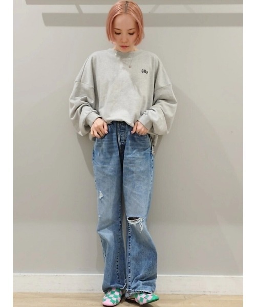 ジーンズ ウォッシュドデニム ワイドレッグ アメリカン ルーズ GAP ジーンズ ウォッシュウェル オーガニックコットン100% '90s