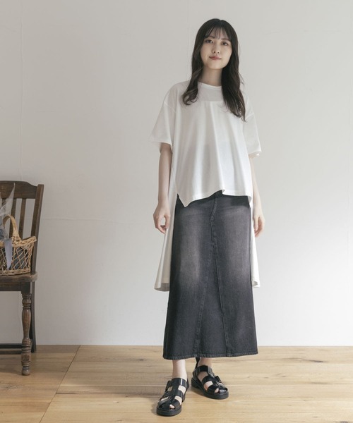 tシャツ 「別注」MIDIUMISOLID×TGM　back long big t-shirts レディース MIDIUMISOLID tシャツ 「別注」MIDIUMISOLID×TGM back long big
