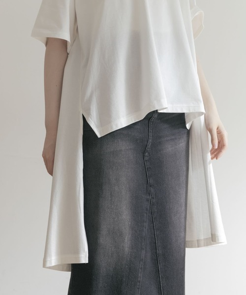 tシャツ 「別注」MIDIUMISOLID×TGM　back long big t-shirts レディース MIDIUMISOLID tシャツ 「別注」MIDIUMISOLID×TGM back long big