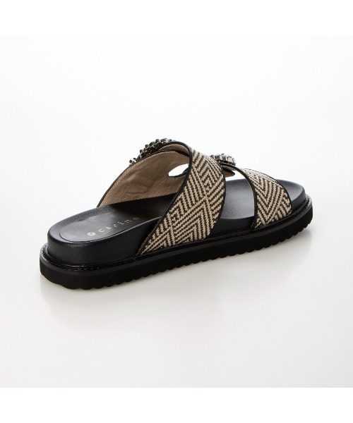 carino（カリーノ） サンダル 「再登場」厚底ビジューバックルサンダル