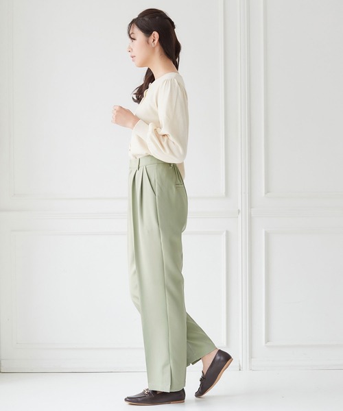 alotta（アロッタ） パンツ 裾スリットストレートパンツ レディース