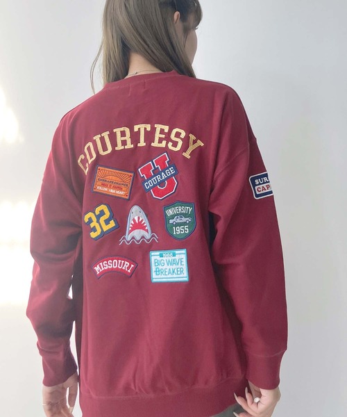 AS KNOW AS（アズノゥアズ） トレーナー スウェット ワッペンと刺繍