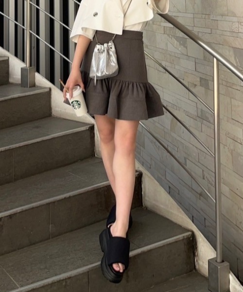 rienda（リエンダ） スカート ミニマーメイドフリルスカート