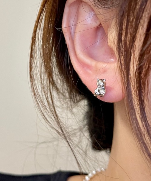 【美品】yvmin くま ピアス YVMIN イヴミン SS25 GEMSTONE PATCH UP MINI BEAR NAVEL RING