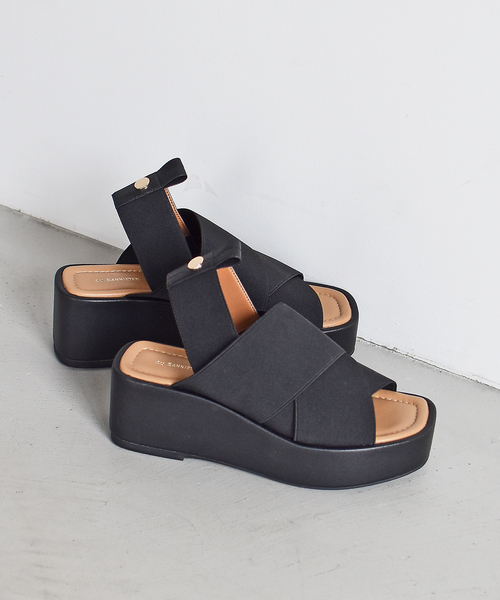 オゥ バニスター（Au BANNISTER）/エラスティッククロスウェッジサンダル Au BANNISTER（オゥ バニスター） サンダル エラスティッククロス