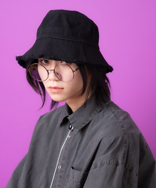 帽子 ハット メンズ an meets zakka ダメージフリンジブラックデニム