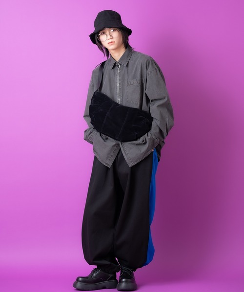 帽子 ハット メンズ an meets zakka ダメージフリンジブラックデニム