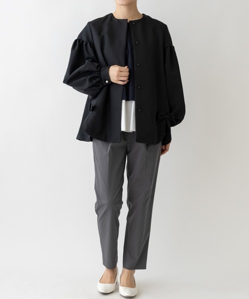 Chloé ノーカラー黒　リボンジャケット T36 shushutong Chloé ノーカラー黒 リボンジャケット T36 shushutong ノー