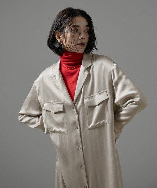 SALON adam et rope' シャツワンピース 「24AW」GENTLE SILK