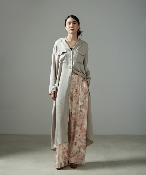 IENA イエナ maison オーガニックシルクシャツワンピース 絹 100% Maison IENAシルクコットンシアーシャツ（シャツ／ブラウス