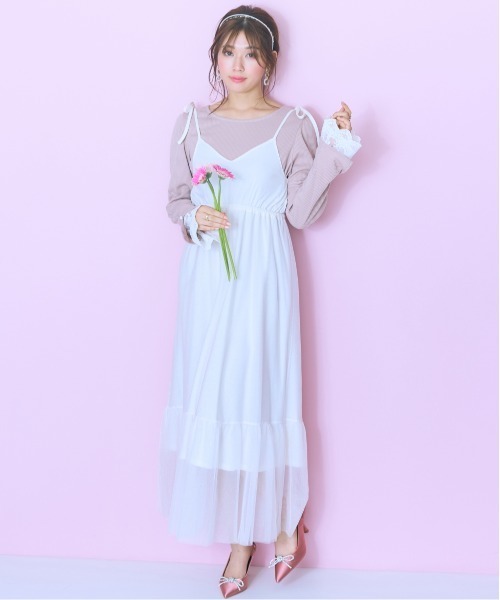 marun ワンピース 「大きいサイズ」 チュールキャミワンピース