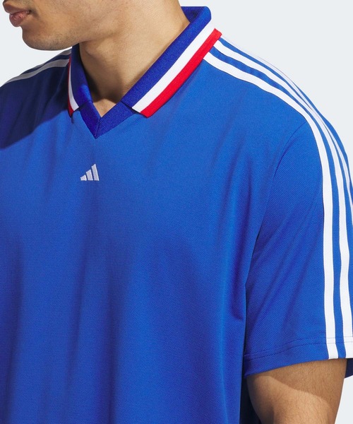 adidas ポロシャツ ツイストニット オーバーサイズ 半袖ポロ