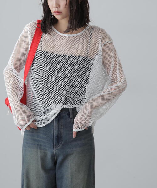 FREE'S MART（フリーズマート） tシャツ メッシュロングTシャツ