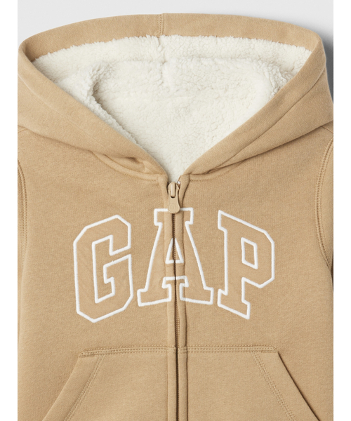 GAP パーカー babyGap GAPロゴ 裏ボア ジップアップパーカー キッズ 