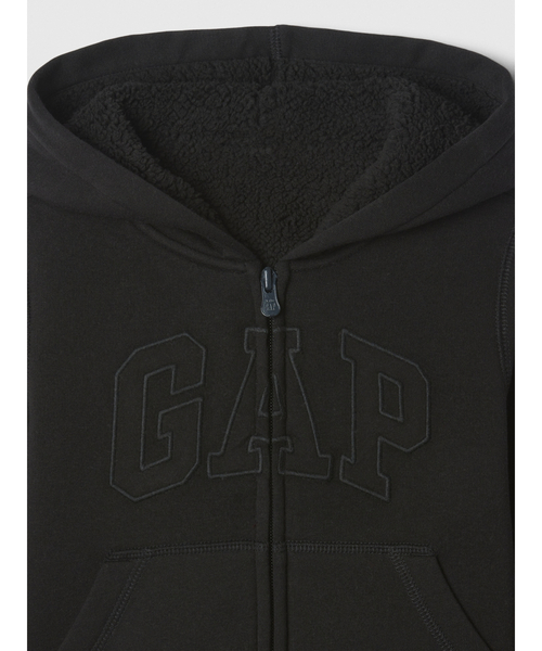 パーカー babyGap GAPロゴ 裏ボア ジップアップパーカー キッズ  