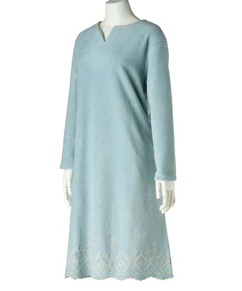 キッドブルー　長袖フリースパジャマ　ワンピース KID BLUE（キッドブルー） ルームウェア 部屋着 -24フリースエンブ