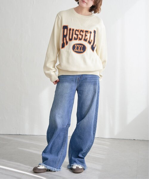 ニット セーター RUSSELL ATHLETIC ラッセルアスレチック ロゴニットセーター レディース Russell Athletic ニット セーター RUSSELL ATHLETIC ラッセル