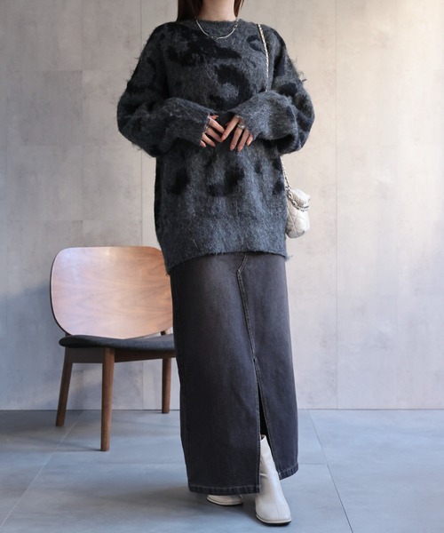 1 パーリーゲイツ シャギーサーマル レオパード ニット セーター 011 1 パーリーゲイツ シャギーサーマル レオパード ニット セーター 011