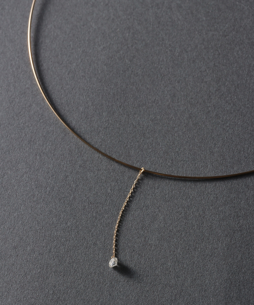 チョーカー ホールダイヤ1ピースチェーンチョーカー0.16ct K10 レディースの画像