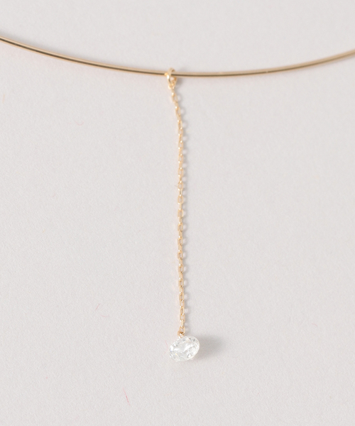 チョーカー ホールダイヤ1ピースチェーンチョーカー0.16ct K10 レディースの画像