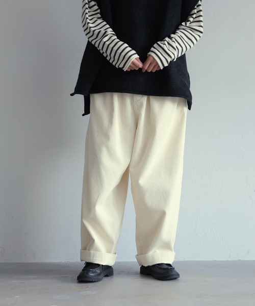 soulberry おとなの白いコーデュロイ 楽天市場】「おとなの白いコーデュロイ」 こじゃれ8分丈ワイドパンツ M