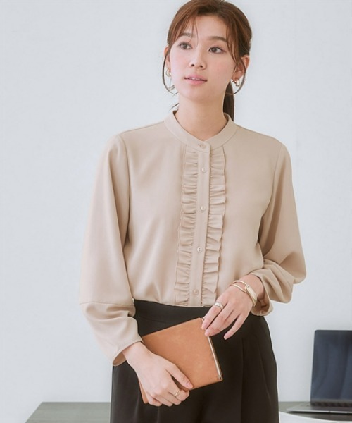 7days Life Styling ブラウス シャツ ストレッチパウダーサテン